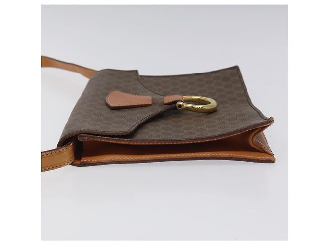 Céline Borsa a spalla in tela Macadam CELINE in pelle PVC marrone oro Auth BD908 D'oro - vista 4