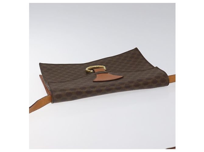 Céline Borsa a spalla in tela Macadam CELINE in pelle PVC marrone oro Auth BD908 D'oro - vista 6
