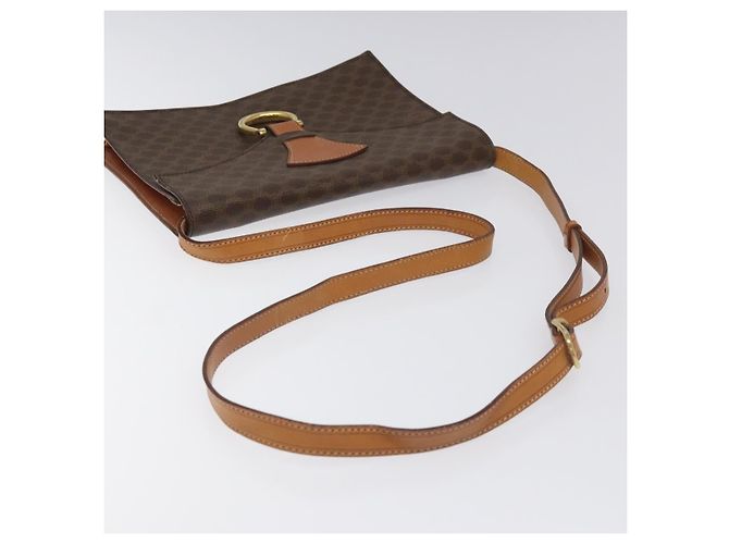 Céline Borsa a spalla in tela Macadam CELINE in pelle PVC marrone oro Auth BD908 D'oro - vista 7