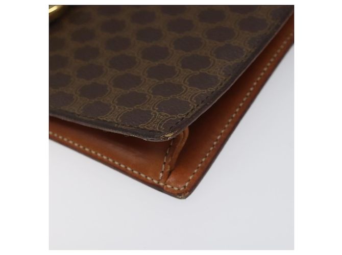 Céline Borsa a spalla in tela Macadam CELINE in pelle PVC marrone oro Auth BD908 D'oro - vista 9
