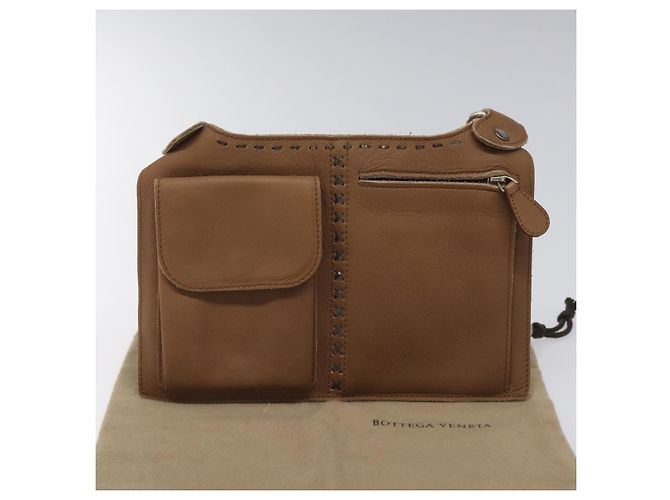 Autre Marque Borsa a vita in pelle marrone Bottega Veneta Auth hk2178 - vista 12