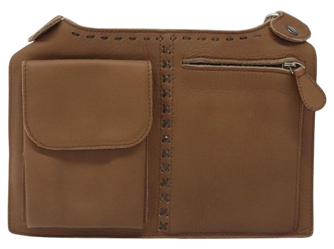 Autre Marque Borsa a vita in pelle marrone Bottega Veneta Auth hk2178 - vista 13