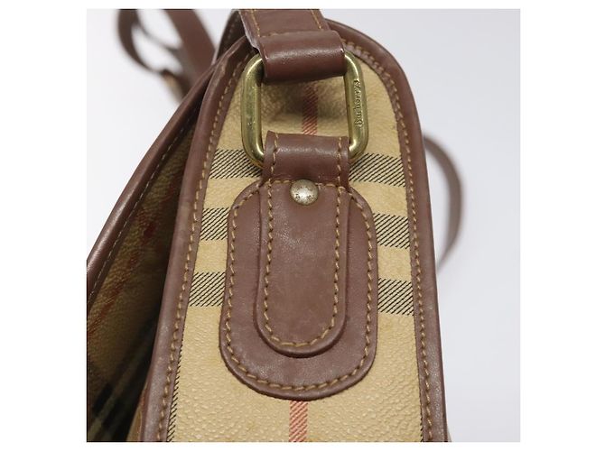 Autre Marque Borsa a spalla Burberrys Nova Check PVC Beige Oro Auth JB025 D'oro - vista 10