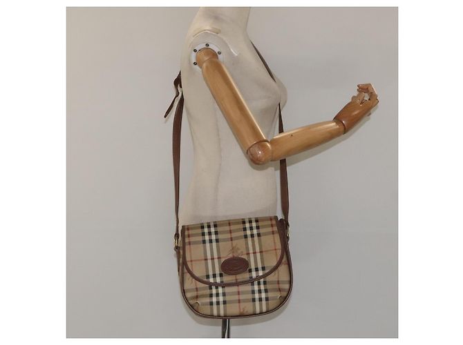 Autre Marque Borsa a spalla Burberrys Nova Check PVC Beige Oro Auth JB025 D'oro - vista 22