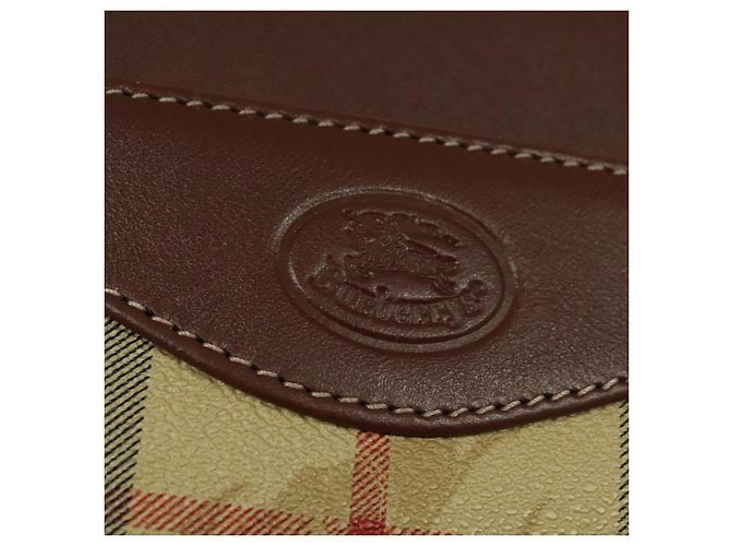 Autre Marque Borsa a spalla Burberrys Nova Check PVC Beige Marrone oro Auth bs23485 D'oro - vista 10