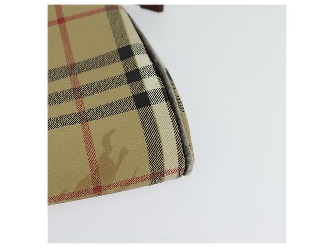 Autre Marque Borsa a spalla Burberrys Nova Check PVC Beige Marrone oro Auth bs23485 D'oro - vista 16