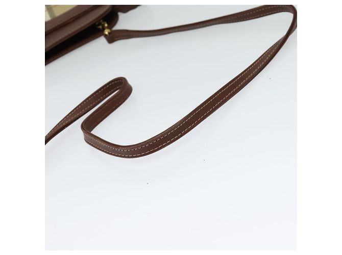 Autre Marque Borsa a spalla Burberrys Nova Check PVC Beige Marrone oro Auth bs23485 D'oro - vista 7