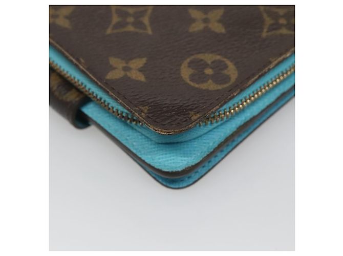 LOUIS VUITTON Monogram Groom Portefeuille Compact Zippé Bleu M60036 LV Auth hk2238 Monogramme - vue 16