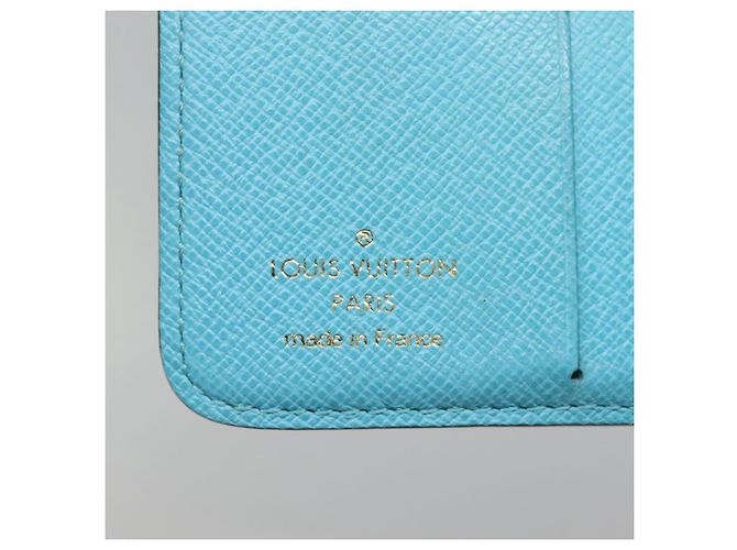 LOUIS VUITTON Monogram Groom Portefeuille Compact Zippé Bleu M60036 LV Auth hk2238 Monogramme - vue 17