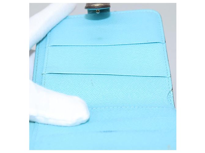 LOUIS VUITTON Monogram Groom Portefeuille Compact Zippé Bleu M60036 LV Auth hk2238 Monogramme - vue 19