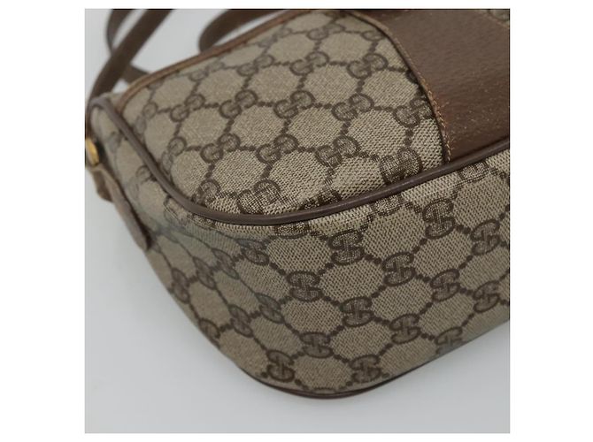 GUCCI GG Supreme Web Sherry Line Borsa PVC Beige Oro 89 02 032 Auth BA728 D'oro - vista 15
