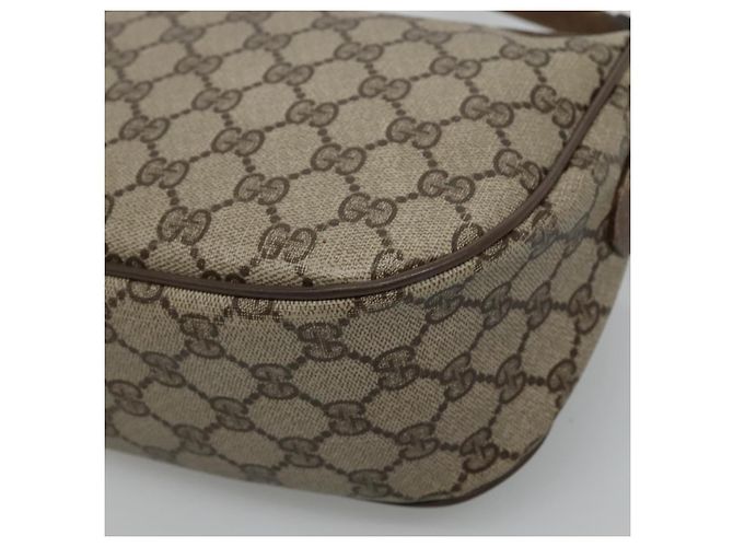 GUCCI GG Supreme Web Sherry Line Borsa PVC Beige Oro 89 02 032 Auth BA728 D'oro - vista 16