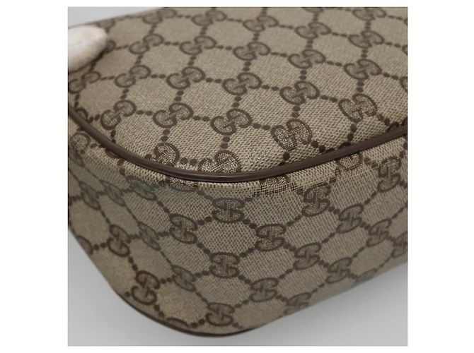 GUCCI GG Supreme Web Sherry Line Borsa PVC Beige Oro 89 02 032 Auth BA728 D'oro - vista 17