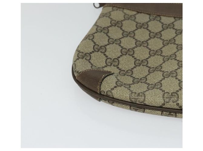 GUCCI GG Supreme Web Sherry Line Borsa PVC Beige Oro 39 02 026 Auth bs23685 D'oro - vista 14