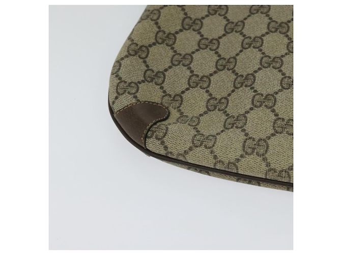 GUCCI GG Supreme Web Sherry Line Borsa PVC Beige Oro 39 02 026 Auth bs23685 D'oro - vista 16