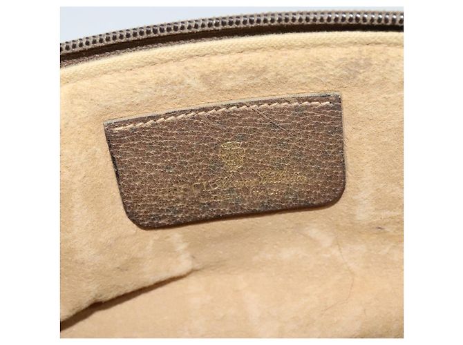 GUCCI GG Supreme Web Sherry Line Borsa PVC Beige Oro 39 02 026 Auth bs23685 D'oro - vista 18