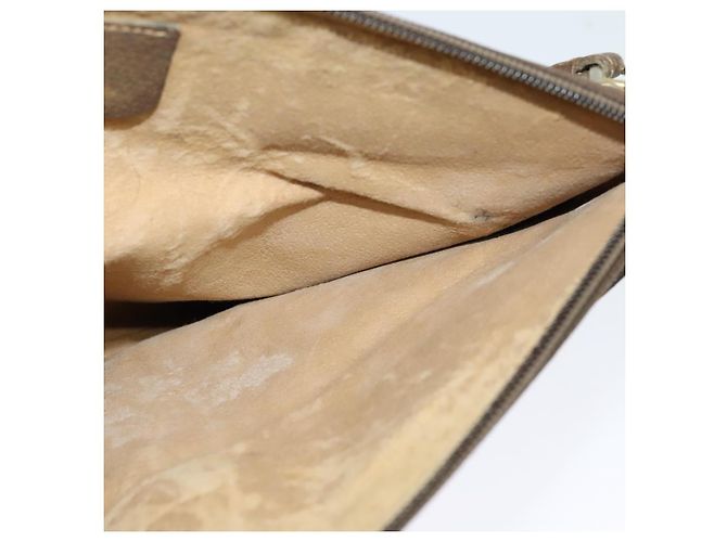 GUCCI GG Supreme Web Sherry Line Borsa PVC Beige Oro 39 02 026 Auth bs23685 D'oro - vista 19