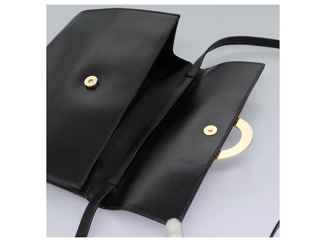 Céline Borsa a spalla in pelle nera e oro CELINE Circle Auth BD909 Nero D'oro - vista 10