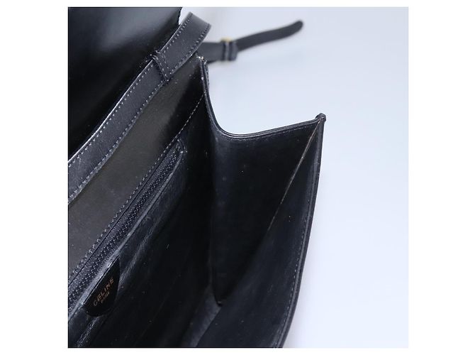 Céline Borsa a spalla in pelle nera e oro CELINE Circle Auth BD909 Nero D'oro - vista 20