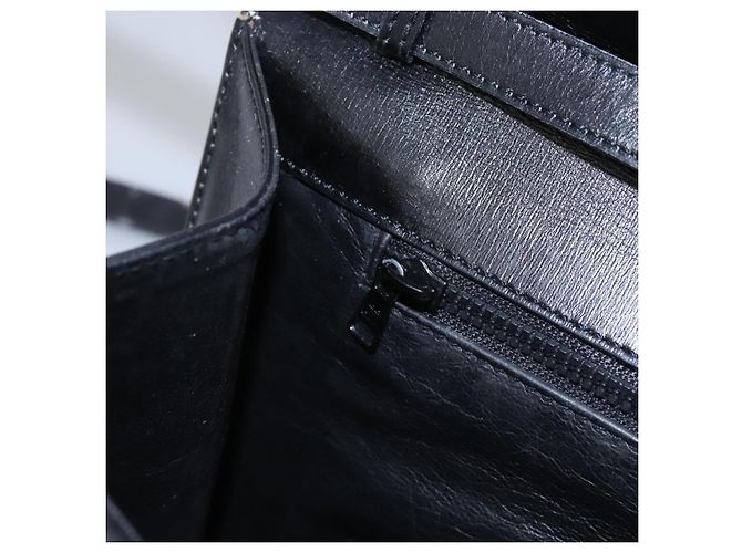 Céline Borsa a spalla in pelle nera e oro CELINE Circle Auth BD909 Nero D'oro - vista 22