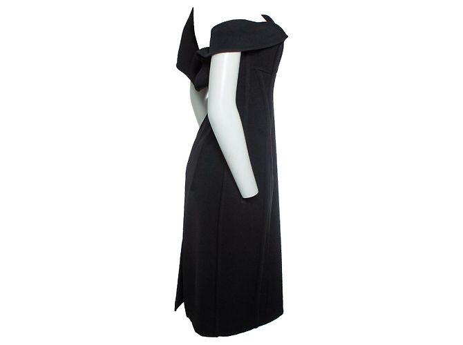 Bottega Veneta, Woll-Bustierkleid mit einem Schulterträger Schwarz - Ansicht 4
