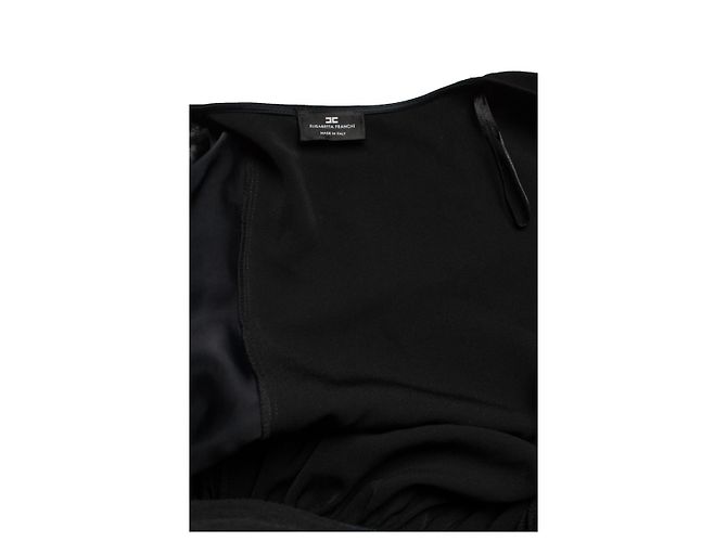 Asymmetrisches Überwurfkleid Elisabetta Franchi Schwarz - Ansicht 6