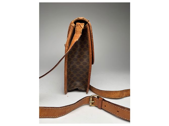 Céline Vintage Celine Paris Triomphe Leder Tasche Braun - Ansicht 10