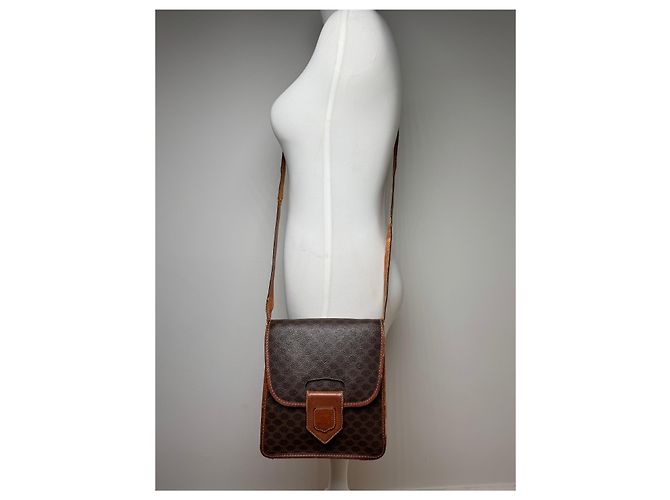 Céline Vintage Celine Paris Triomphe Leder Tasche Braun - Ansicht 5
