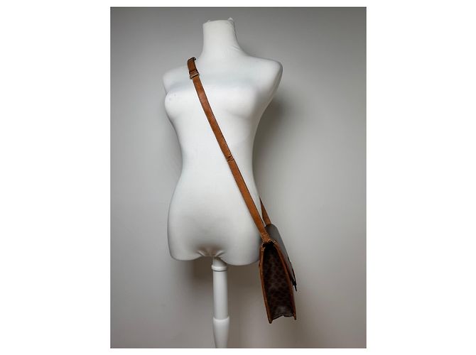Céline Vintage Celine Paris Triomphe Leder Tasche Braun - Ansicht 6
