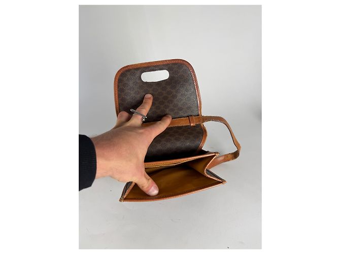 Céline Vintage Celine Paris Triomphe Leder Tasche Braun - Ansicht 7