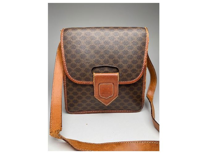 Céline Vintage Celine Paris Triomphe Leder Tasche Braun - Ansicht 9