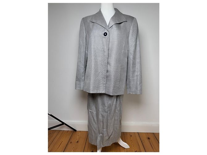 Vintage Givenchy Woll-Doppelset Grau 42/XL - Ansicht 15