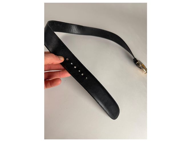 Vintage Gucci Leder Gürtel Schwarz - Ansicht 6