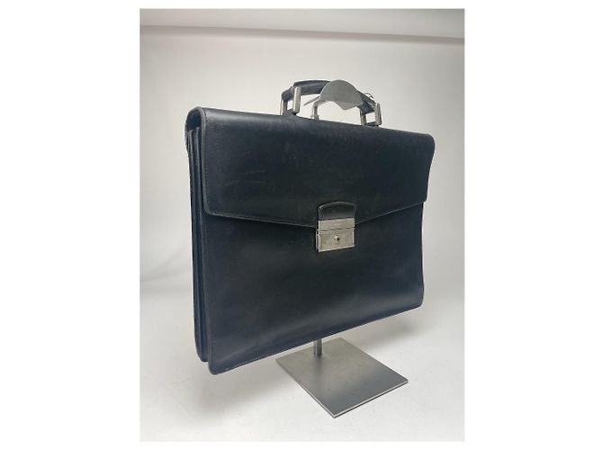 Valigetta in pelle vintage Prada nera Nero - vista 10