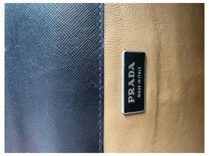 Valigetta in pelle vintage Prada nera Nero - vista 5