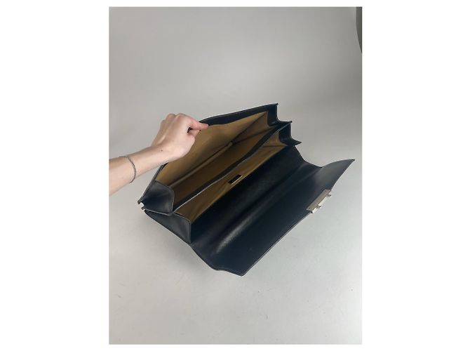 Valigetta in pelle vintage Prada nera Nero - vista 6