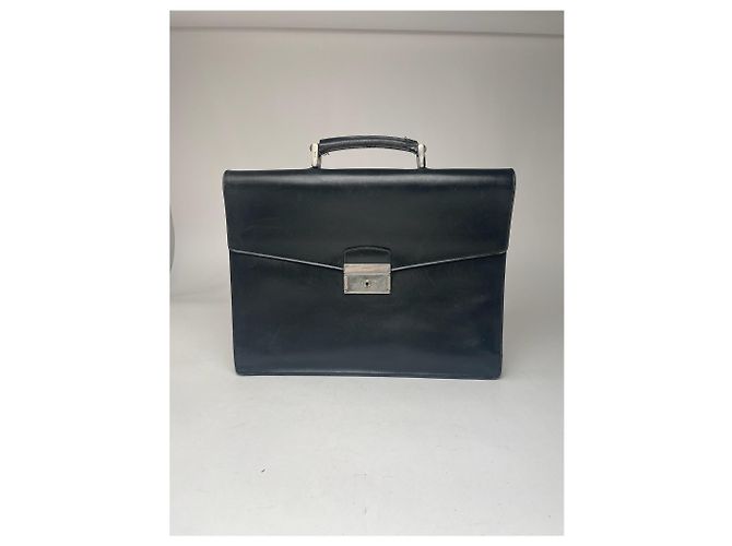 Valigetta in pelle vintage Prada nera Nero - vista 7