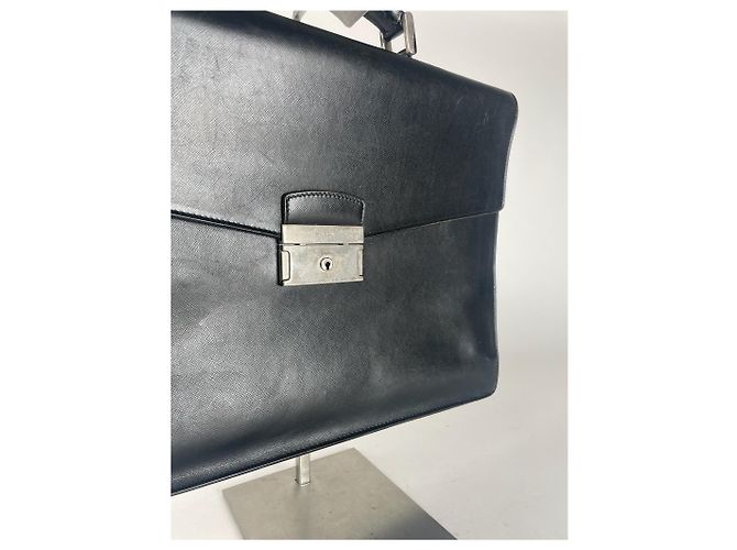 Valigetta in pelle vintage Prada nera Nero - vista 8