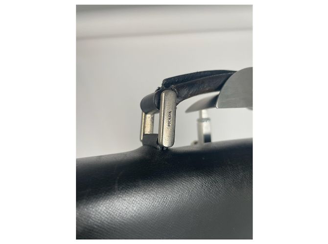 Valigetta in pelle vintage Prada nera Nero - vista 9