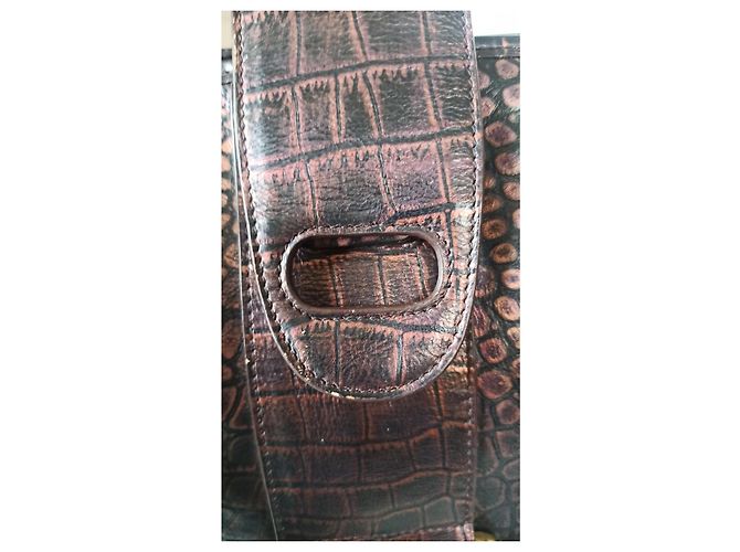 Alexander McQueen Novac Handtasche aus exotischem Leder Braun Lila - Ansicht 12