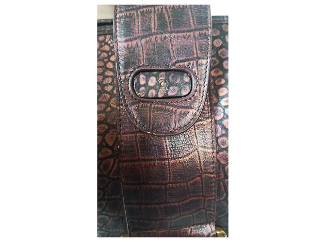 Alexander McQueen Novac Handtasche aus exotischem Leder Braun Lila - Ansicht 14