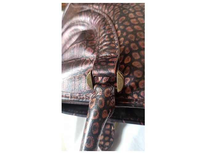 Alexander McQueen Novac Handtasche aus exotischem Leder Braun Lila - Ansicht 15