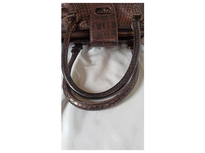 Alexander McQueen Novac Handtasche aus exotischem Leder Braun Lila - Ansicht 16