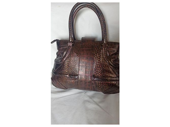 Alexander McQueen Novac Handtasche aus exotischem Leder Braun Lila - Ansicht 2