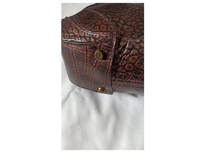 Alexander McQueen Novac Handtasche aus exotischem Leder Braun Lila - Ansicht 4