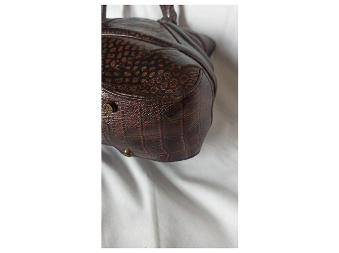 Alexander McQueen Novac Handtasche aus exotischem Leder Braun Lila - Ansicht 5