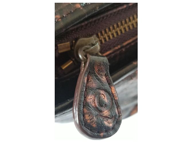 Alexander McQueen Novac Handtasche aus exotischem Leder Braun Lila - Ansicht 7
