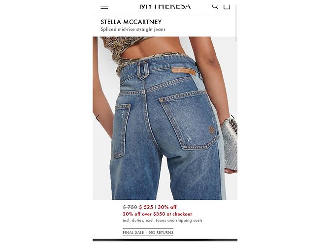 Stella Mc Cartney Jeans rectos de tiro medio con cortes STELLA MCCARTNEY Azul Azul claro Azul oscuro - vista 11