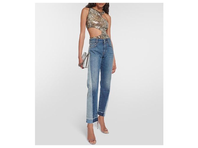 Stella Mc Cartney Jeans rectos de tiro medio con cortes STELLA MCCARTNEY Azul Azul claro Azul oscuro - vista 2