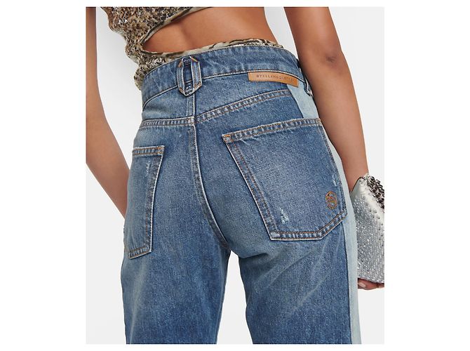 Stella Mc Cartney Jeans rectos de tiro medio con cortes STELLA MCCARTNEY Azul Azul claro Azul oscuro - vista 4